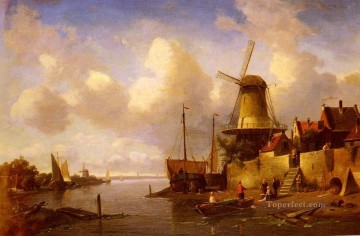 チャールズ・ライカート Painting - 冬と夏の運河の風景シーン 2 風景 Charles Leickert